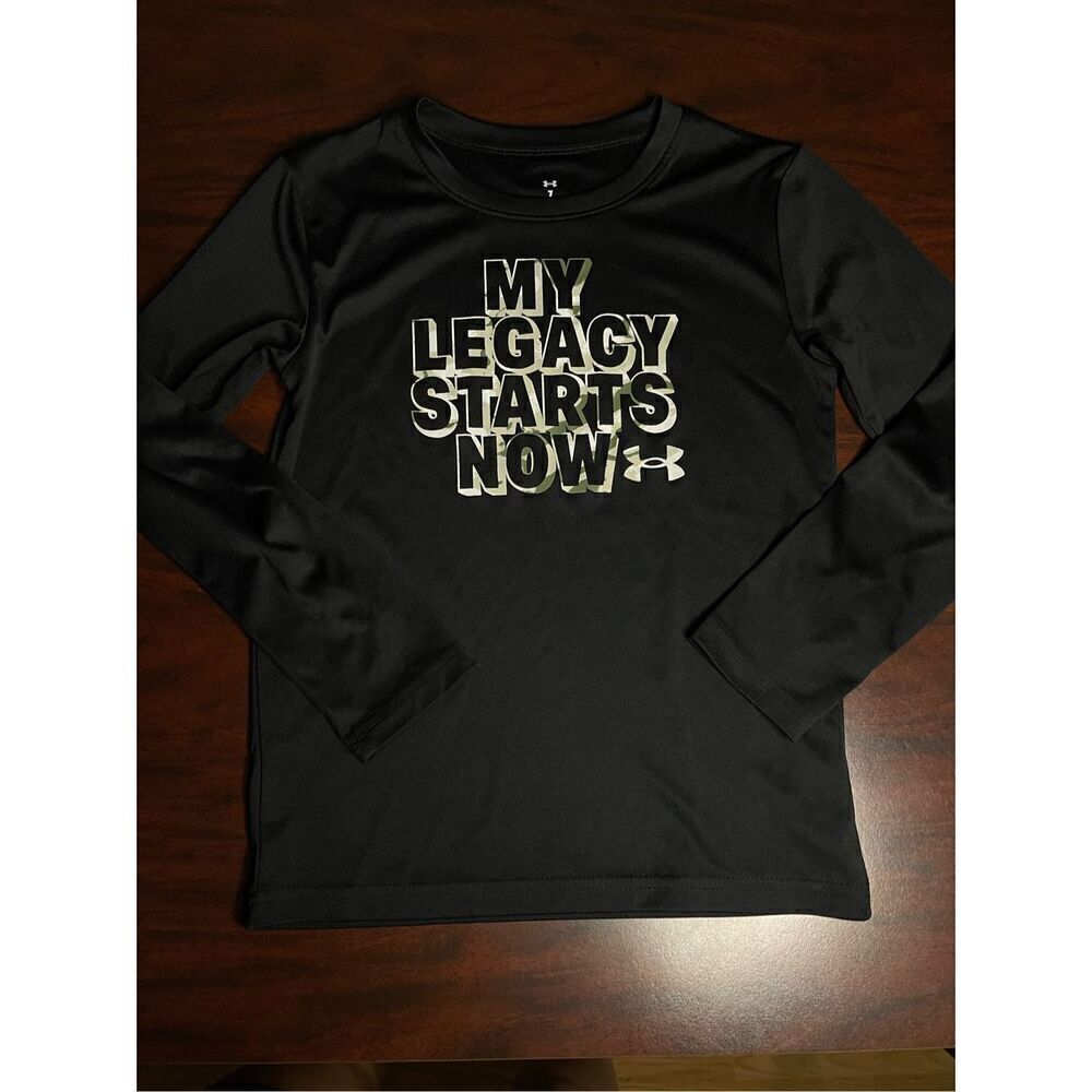 Under Armour My Legacy Starts Now Boys Black Long Sleeve Tee Size 7